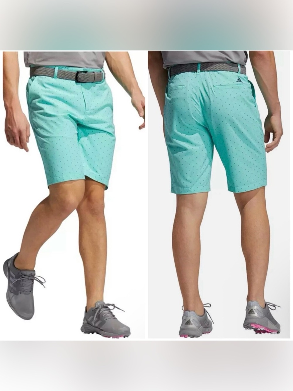 ADIDAS GOLF Mens ULT PINE TREE PRINT Shorts Acid Mint Sz. 40